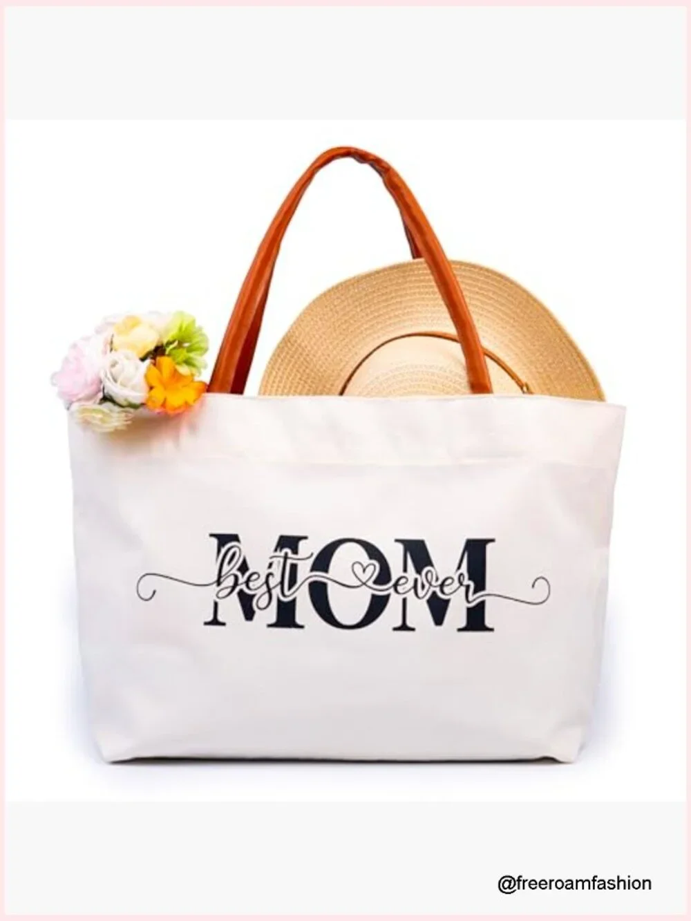Canvas Tote Bag with Inner Pocket - Large Reusable Grocery Tote